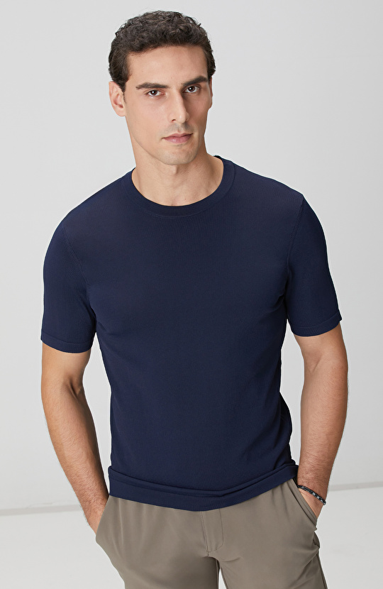 Lacivert Basic Triko Kazak