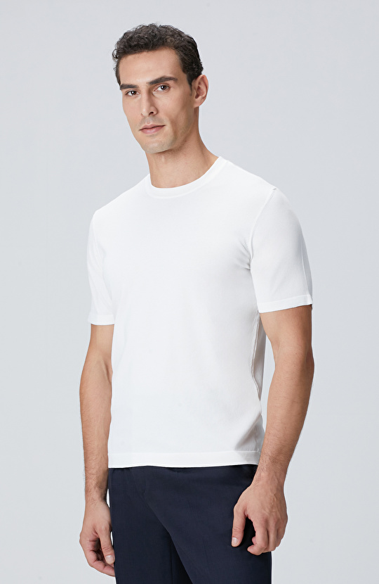 Kırık Beyaz Basic Triko Kazak