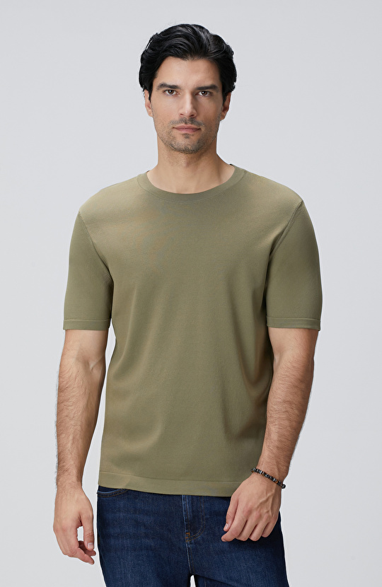 Haki Basic Triko Kazak