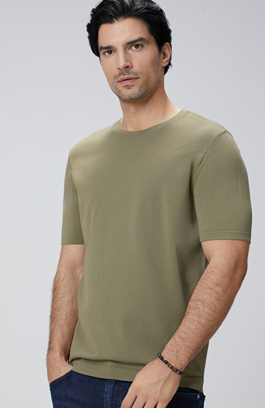 Haki Basic Triko Kazak