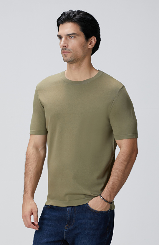 Haki Basic Triko Kazak