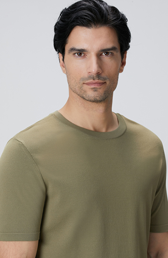 Haki Basic Triko Kazak