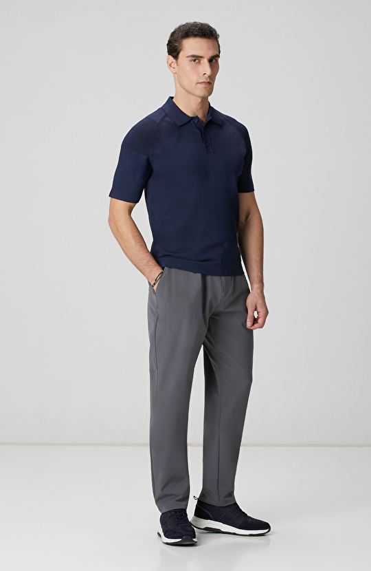 Lacivert Polo Yaka Triko Kazak