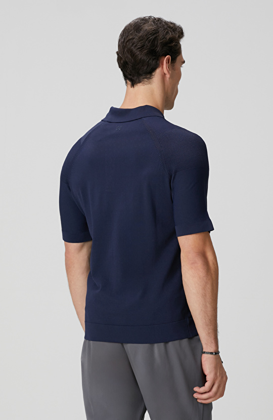 Lacivert Polo Yaka Triko Kazak