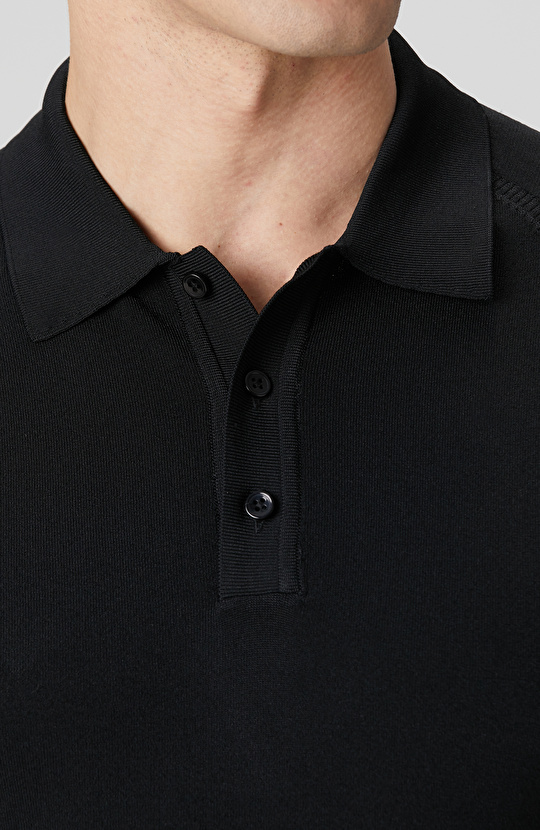 Siyah Polo Yaka Triko Kazak