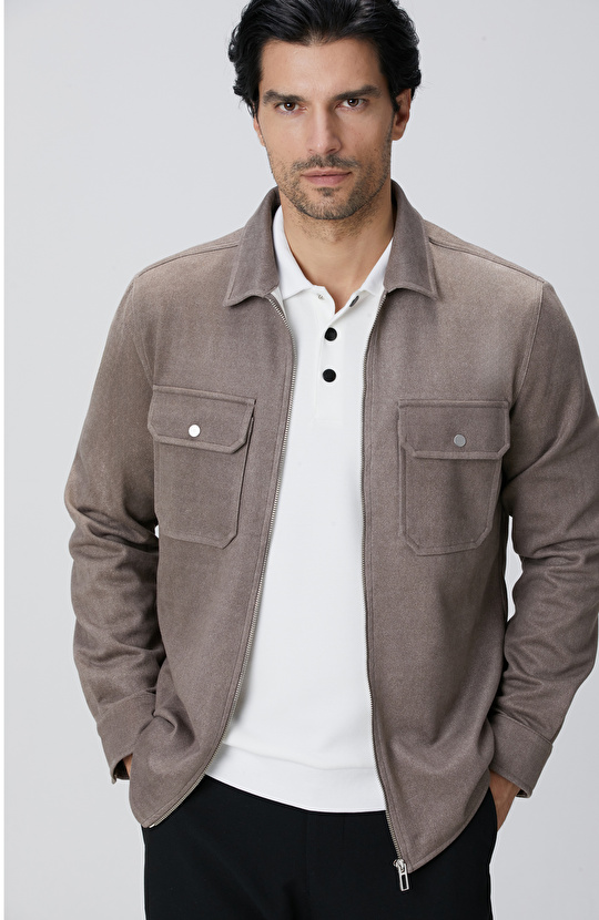 Vizon Süet Görünümlü Dış Gömlek