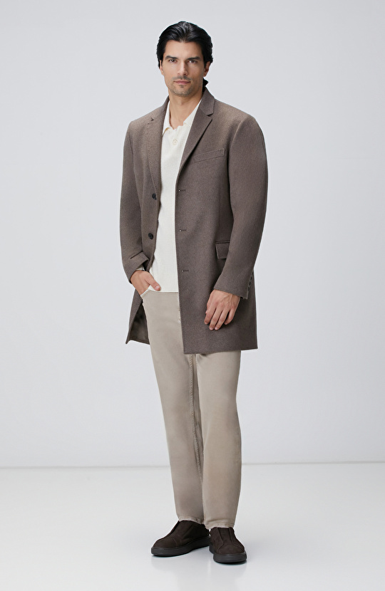 Limited Bej Kaşmir Polo Yaka Kazak