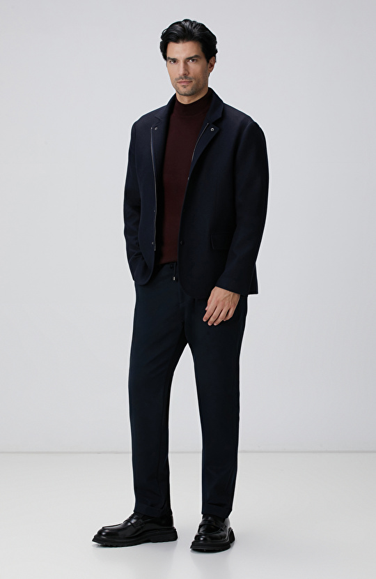 Bordo Yün Karışımlı Kazak