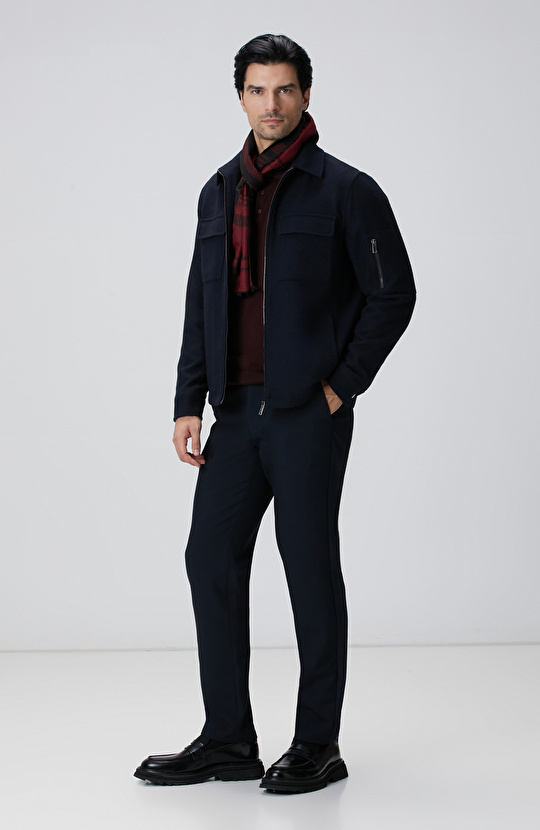 Bordo Yün Karışımlı Triko Kazak