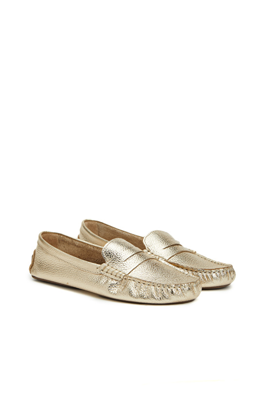 Gold Kadın Deri Loafer