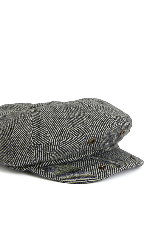 Antrasit Yün Karışımlı Erkek Şapka