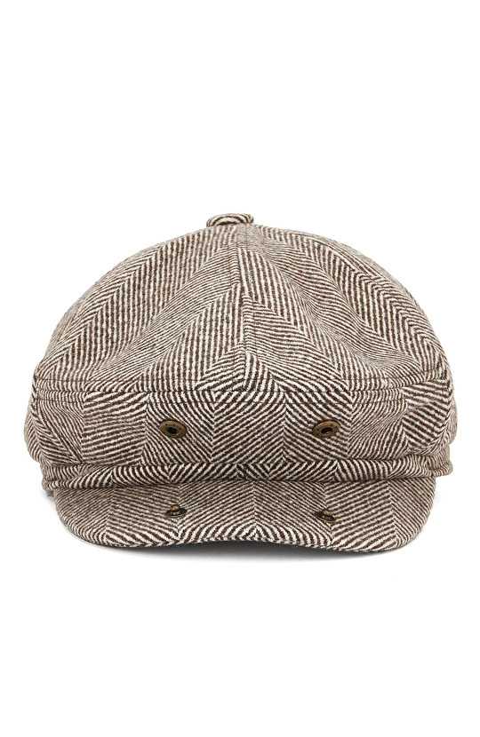 Kahverengi Yün Karışımlı Erkek Şapka