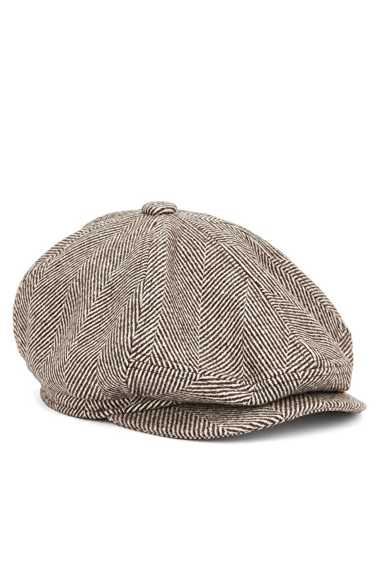 Kahverengi Yün Karışımlı Erkek Şapka