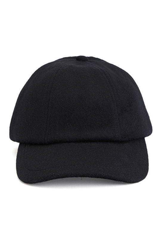 Lacivert Yün Karışımlı Erkek Cap Şapka