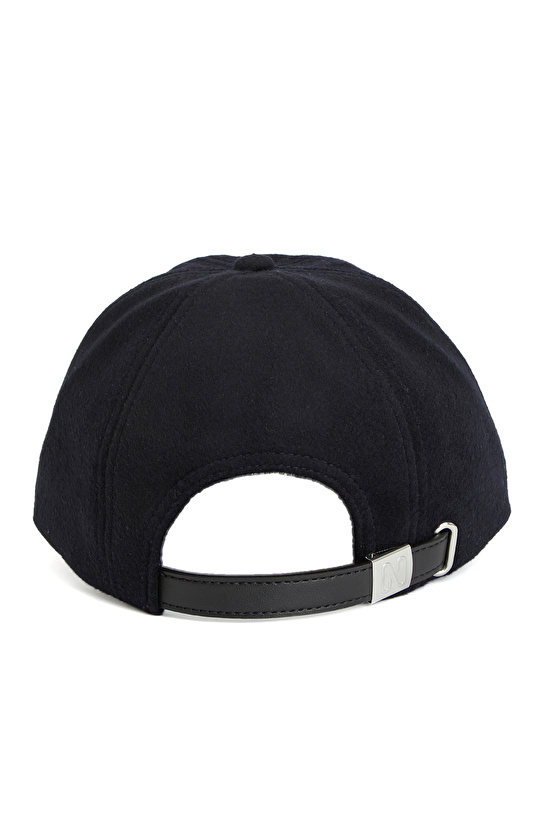 Lacivert Yün Karışımlı Erkek Cap Şapka