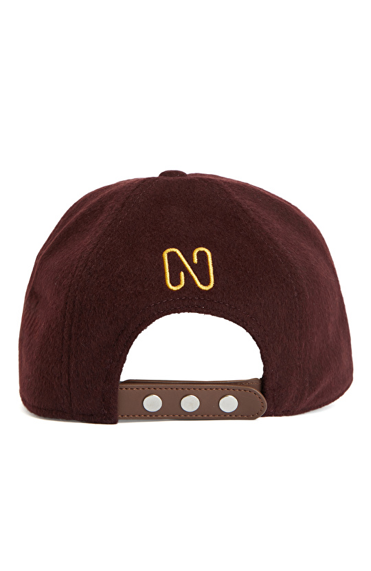 Bordo Kadın Yün Cap Şapka