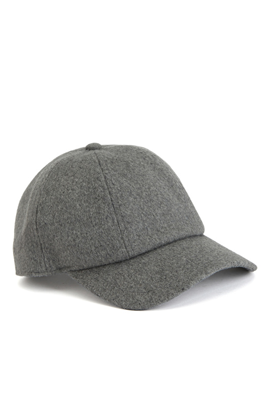 Gri Kadın Yün Cap Şapka
