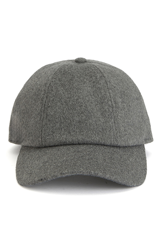 Gri Kadın Yün Cap Şapka