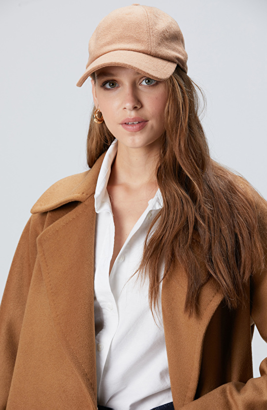 Camel Yün Karışımlı Kadın Şapka