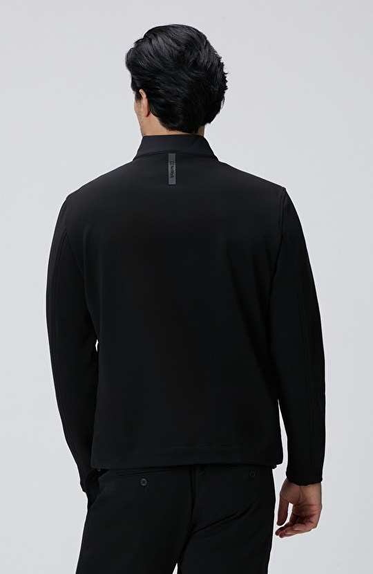 Siyah Triko Kollu Mont