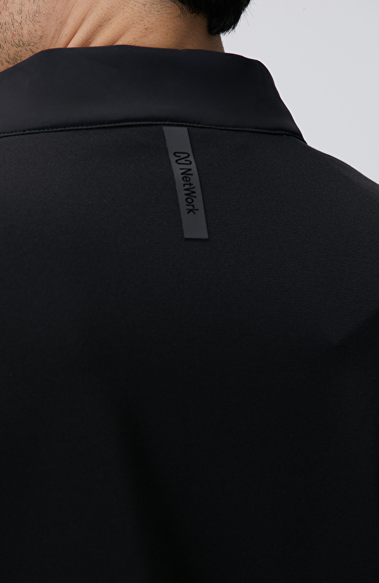 Siyah Triko Kollu Mont