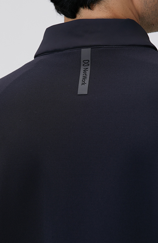 Lacivert Triko Kollu Mont