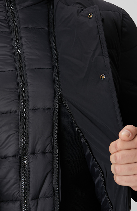 Siyah Puffer Coat Ceket