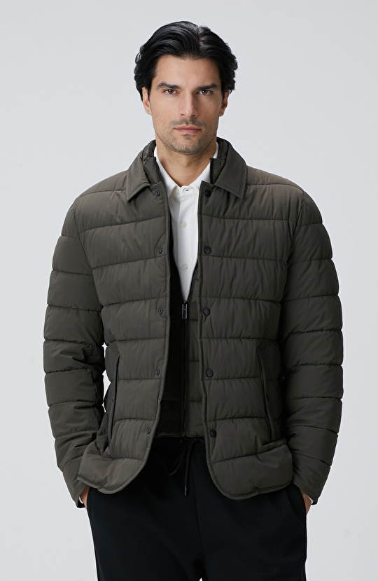 Haki Puffer Coat Ceket
