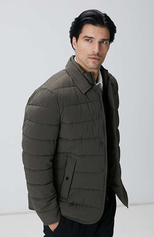 Haki Puffer Coat Ceket