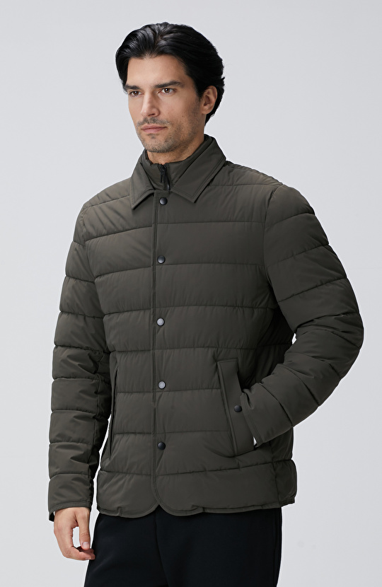 Haki Puffer Coat Ceket
