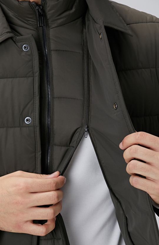 Haki Puffer Coat Ceket