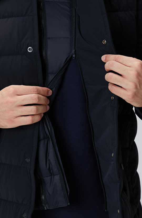 Lacivert Puffer Coat Ceket