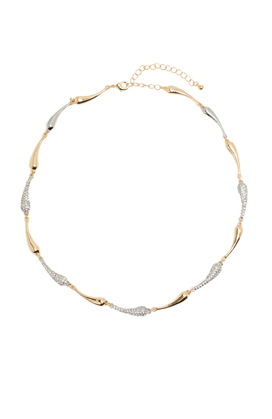 Gold Silver Rengi Kolye