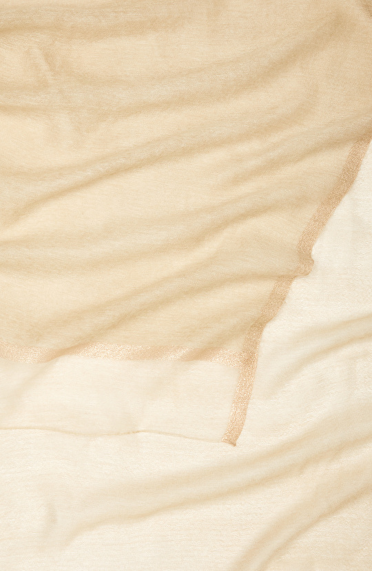 Gold Altın Rengi Yün İpek Karışımlı Kadın Fular