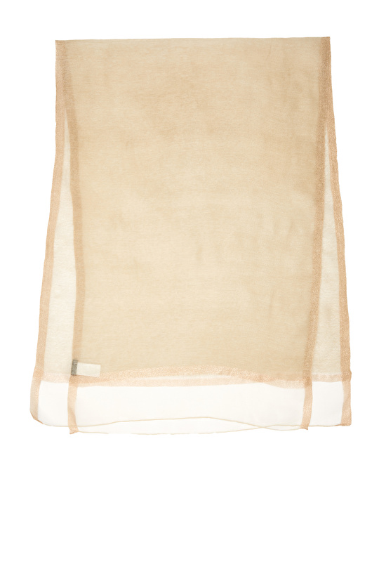 Gold Altın Rengi Yün İpek Karışımlı Kadın Fular