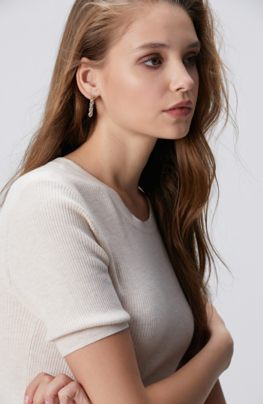 Gold Altın Rengi Kadın Küpe