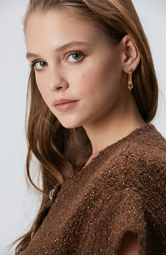 Gold Altın Rengi Kadın Küpe