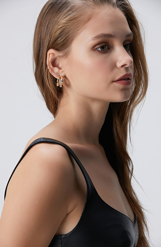 Gold Altın Rengi Kadın Küpe Gold Altın Rengi Kadın Küpe