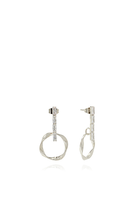 Silver Gümüş Rengi Kadın Küpe