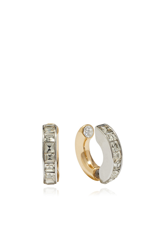 Gold Silver Rengi Küpe