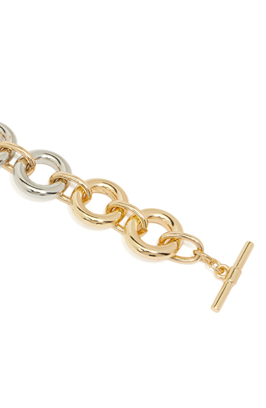 Gümüş Altın Rengi Kadın Zincir Bileklik