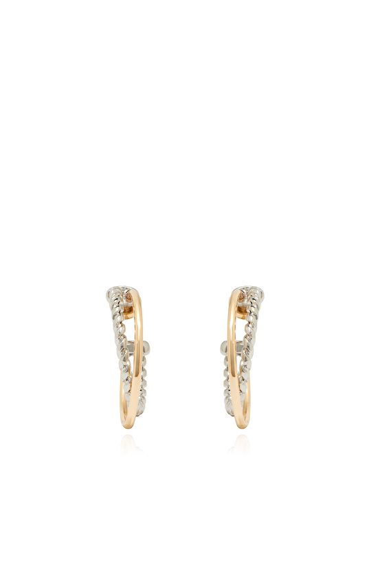 Gümüş Altın Rengi Kadın Halka Mix Küpe