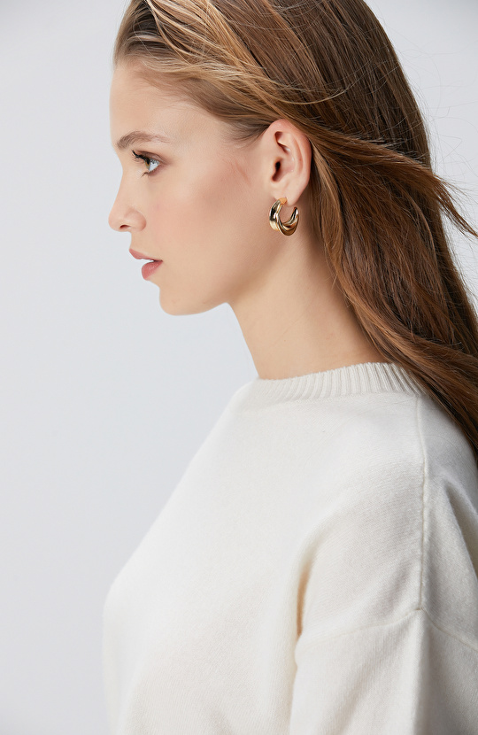 Gold Kadın Halka Küpe