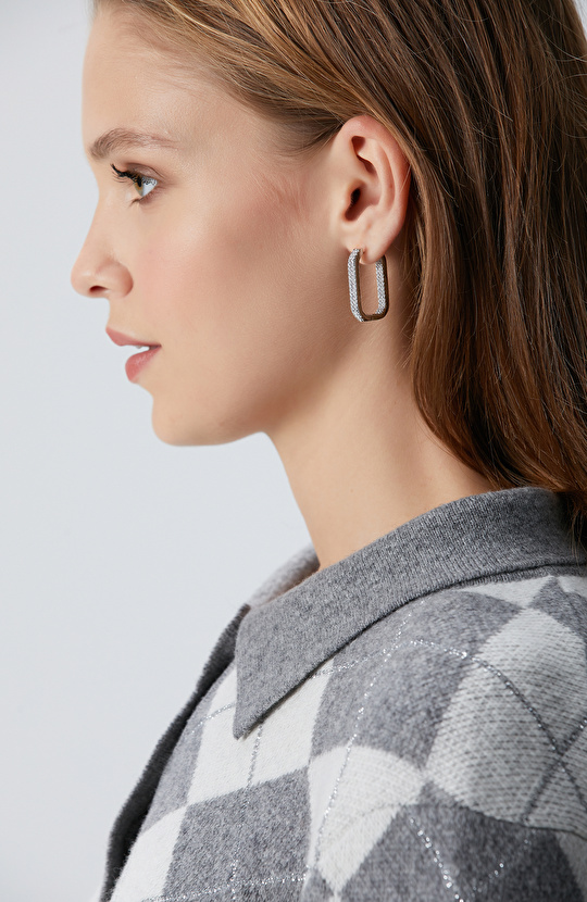 Silver Kadın Taşlı Küpe