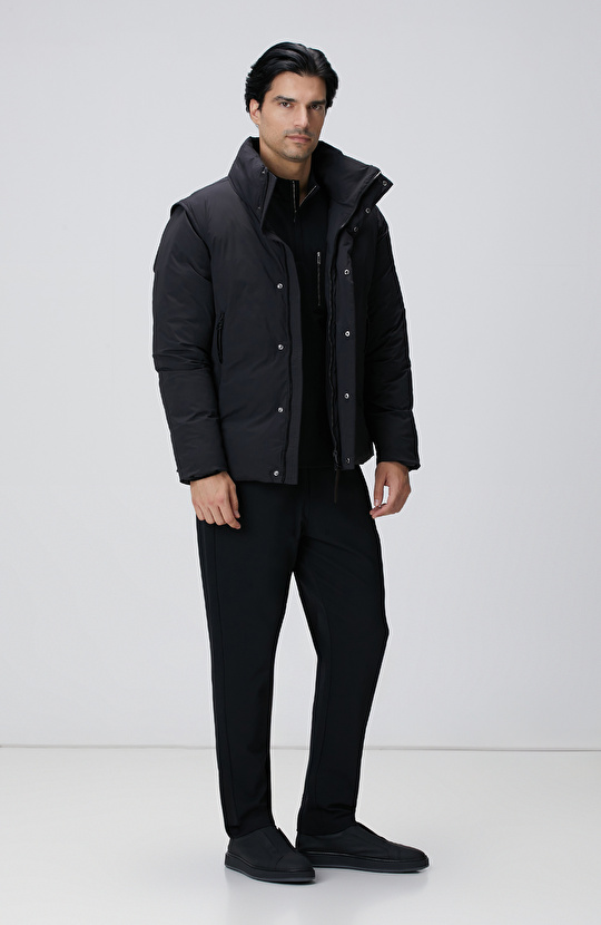 Siyah Yelek Olabilen Puffer Mont