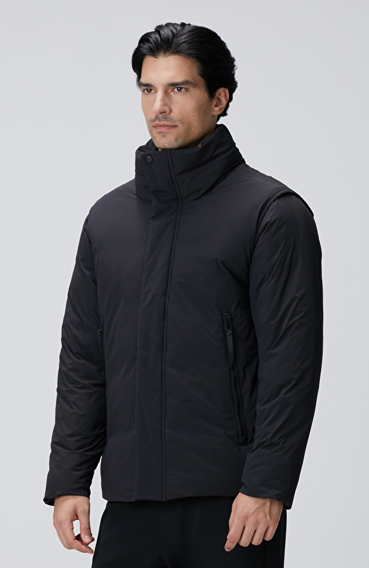 Siyah Yelek Olabilen Puffer Mont