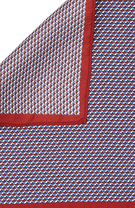 Lacivert Desenli İpek Mendil