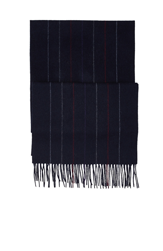 Lacivert Erkek Yün Atkı