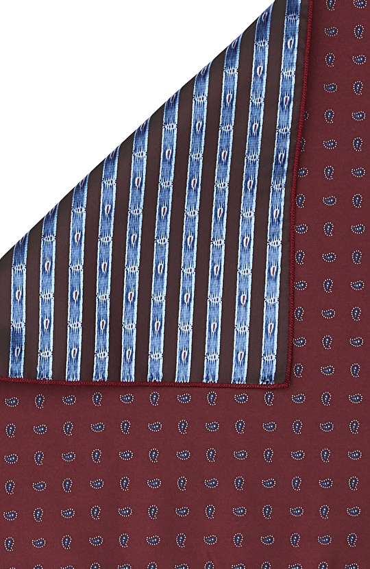 Bordo Şal Desenli Mendil