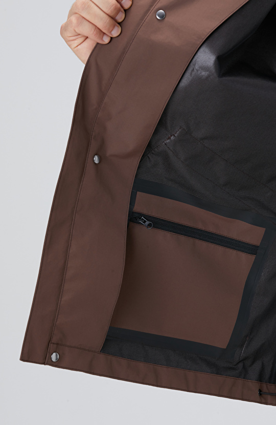 Kahverengi Kapüşonlu İnce Mont